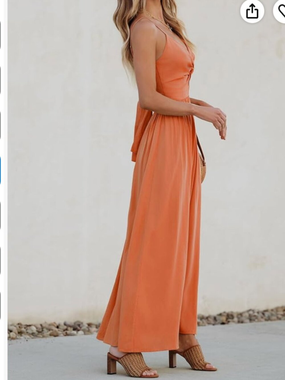 Cupshe Orange Front Twist & Keyhole Maxi Dress - Picture 4 of 5